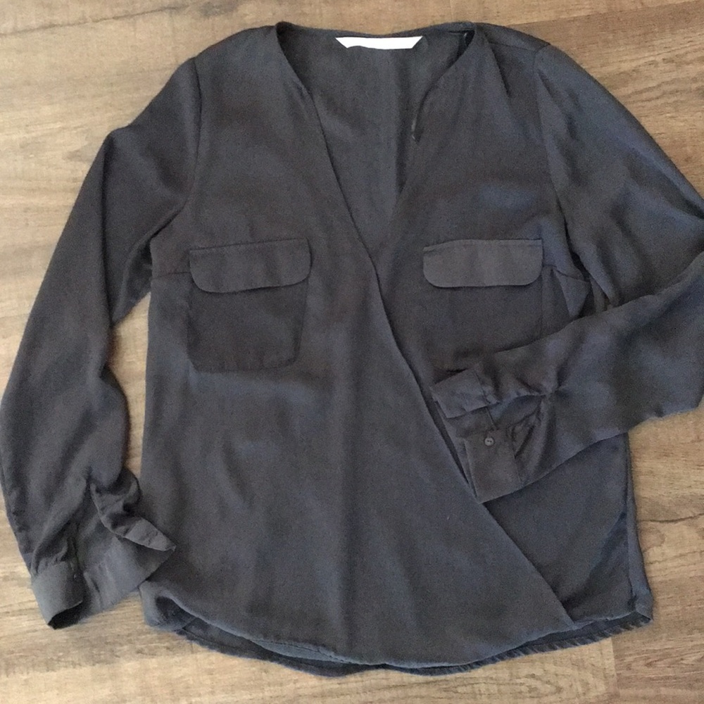 Zara silk crossover wrap top